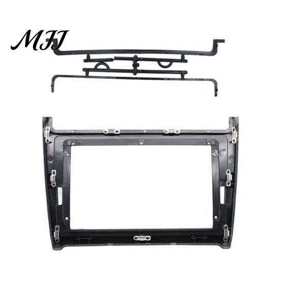 Car Navigation Console Bezel 9 Inch Radio Dash Kit for Volkswagen 2014, Stereo Fascia Panel Vehicle Installation with Mounting Brackets Screws, Center
