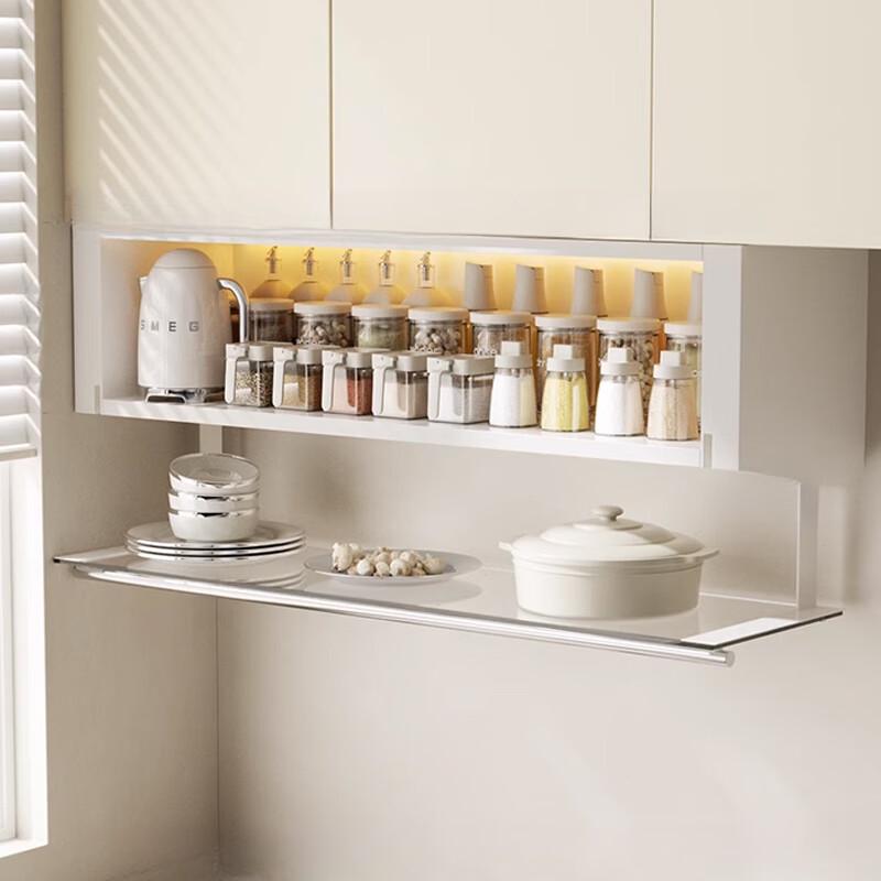 Modern Kitchen Under-Cabinet Storage Rack with Light