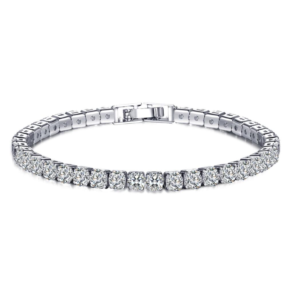 Women's Gold-Plated Zircon Tennis Bracelet - Full Diamond Design, Model S5650