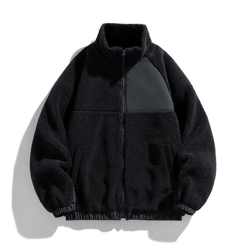 Winter New Trendy Lamb Fleece Jacket Couple Style Jacket Plus Velvet Thickened Warm Sweatshirt