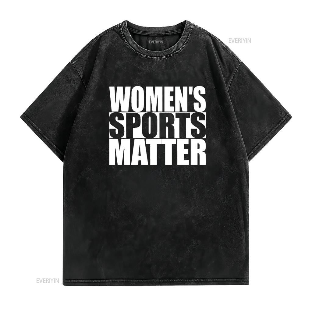 WOMEN S SPORTS MATTER TITLE IX 9 T Shirt Black 3XL vintage Washed Soft Stylish graphic fashion streetwear homme Comfortable