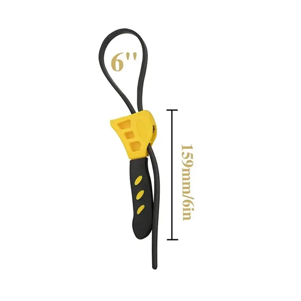 Multifunkční opasek, nastavitelný gumový popruh, klíč na sklenice, nástroj na otvírání kazet, klíč na potrubí, filtr, olej, demontáž 6 palců