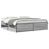 Bed Frame in Grey Sonoma 180 x 200 cm Made of Particleboard and Metal
