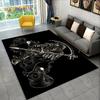 Teppich mit Horror-Totenkopf, Gothic-Hexerei, Teppich für Wohnzimmer, Schlafzimmer, Sofa, Spielzimmer, Fußmatte, Dekoration, rutschfeste Bodenmatte