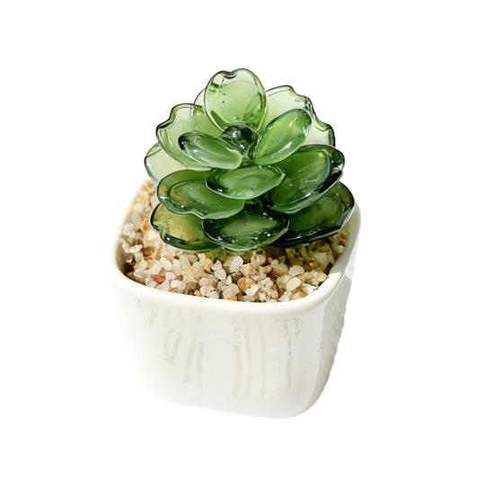 Mini Glass Planter Desktop Ornaments Small Exquisite Craftsmanship Bright Colorful Handmade Texture for Office Bedroom Living Room Home Decor Gift