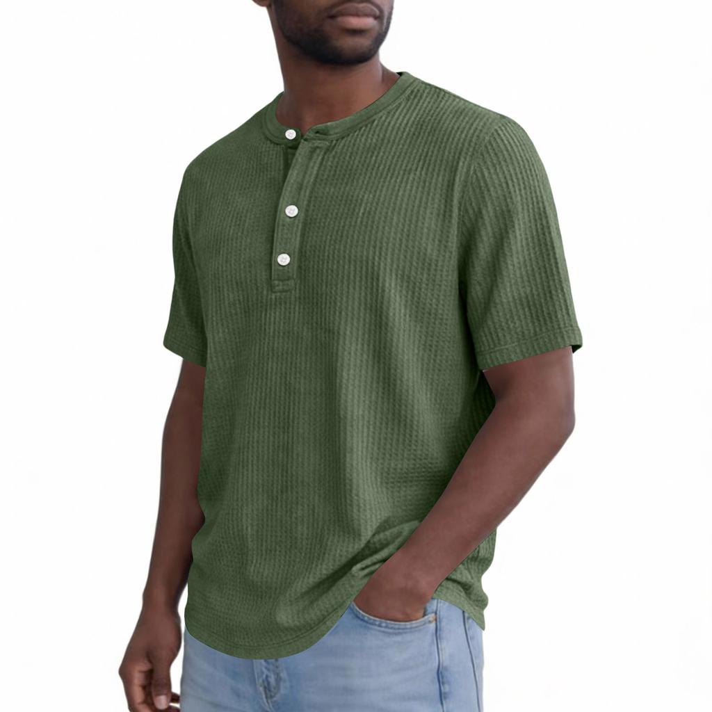 Men's Collar Color Short Sleeve Round Neck T-shirt