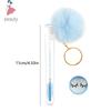 Dustproof Eyebrow Comb Beauty Tools Eyelash Brush Tube With Pompom Lash Extension Makeup Brush 11.5cm