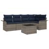 Garden Sofa Set with Cushions 6 Pcs Grey Poly Rattan