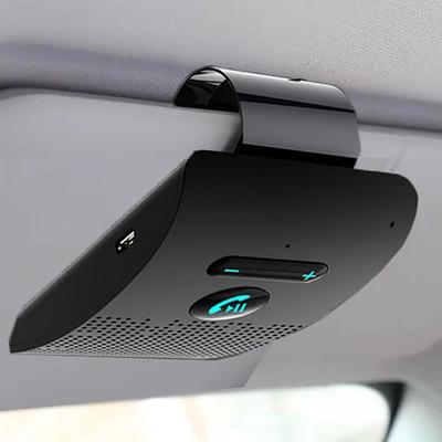 5.0 Handsfree Car Kit Hifi Speaker 2W Wireless Audio Receiver MP3 Music Player Noise Cancelling Sun Visor Clip
