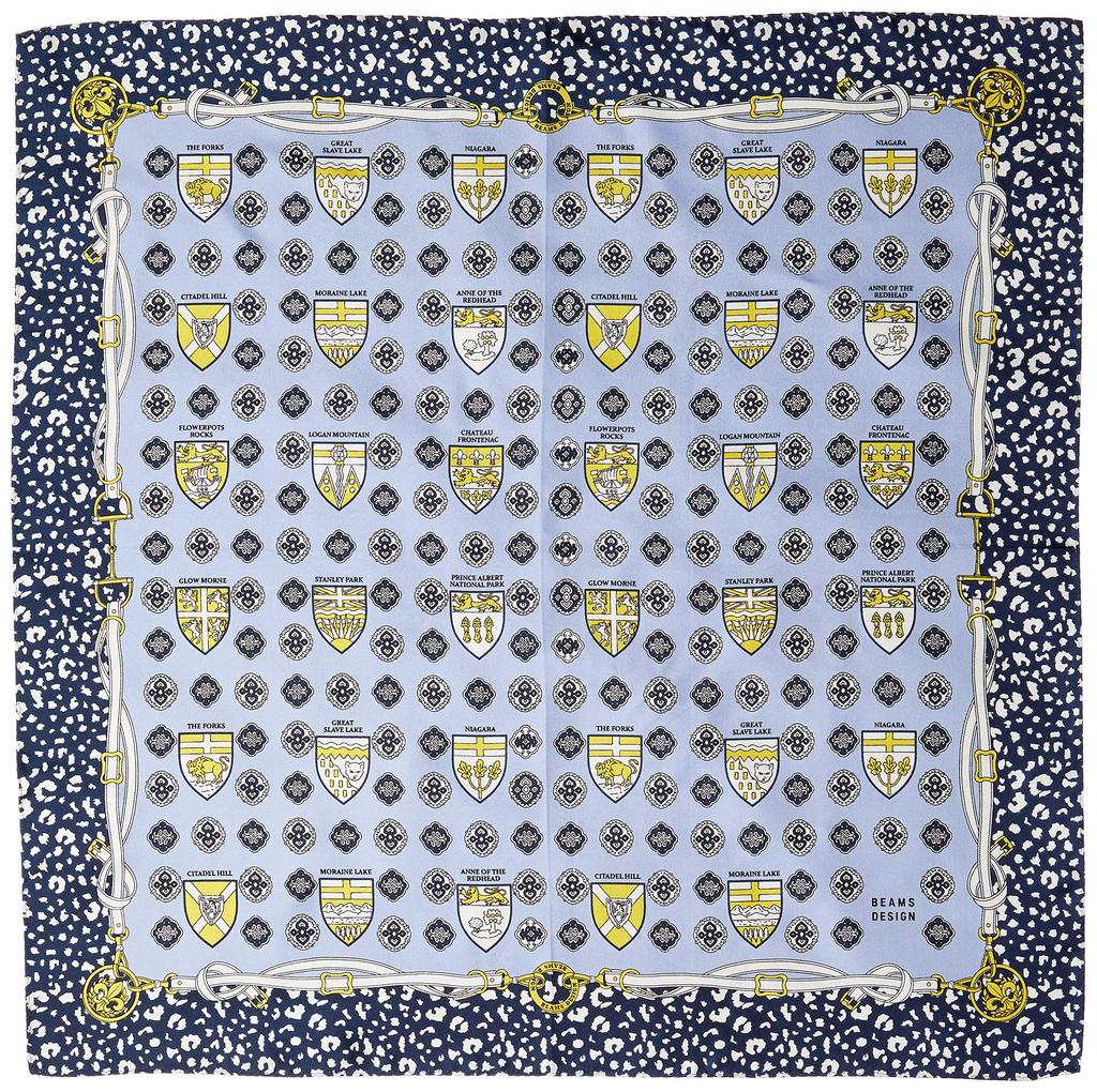 Beams Design Silk Petite Scarf 50605507 50605507C Navy 52cm x 52cm Women's