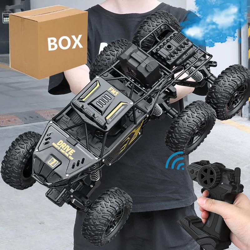 4/6Wdrc Car With Led Lights 2.4G Cross-Country Climbing Spray Racing Car Remote Control Electric Car Fall Resistant Boy Toy Gift