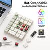 K0 Max QMK Compatible Wireless Custom Numeric Keypad Low Profile RGB Bluetooth Polling Milk POM Switches Red Axis Retro White Keychron