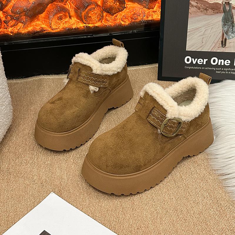 Damen weich elastisch dicksohlige Winterfell eine warme kalte gefütterte Schneestiefel rutschfest tragen lässige Sport Baumwollstiefel