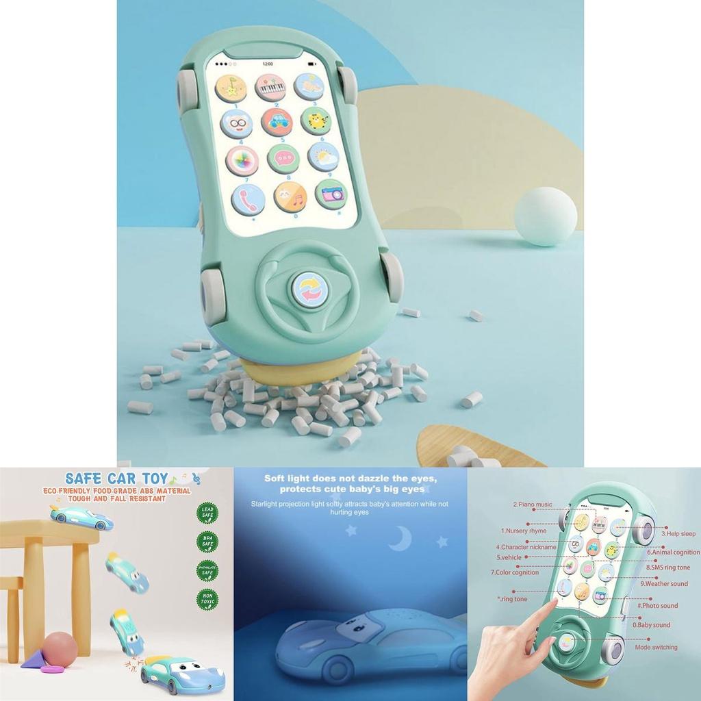 Farverig Baby Puzzlespil Telefon Legetøj Til Tidlig Uddannelse Læring Multifunktionel Bil Tegneserie Design