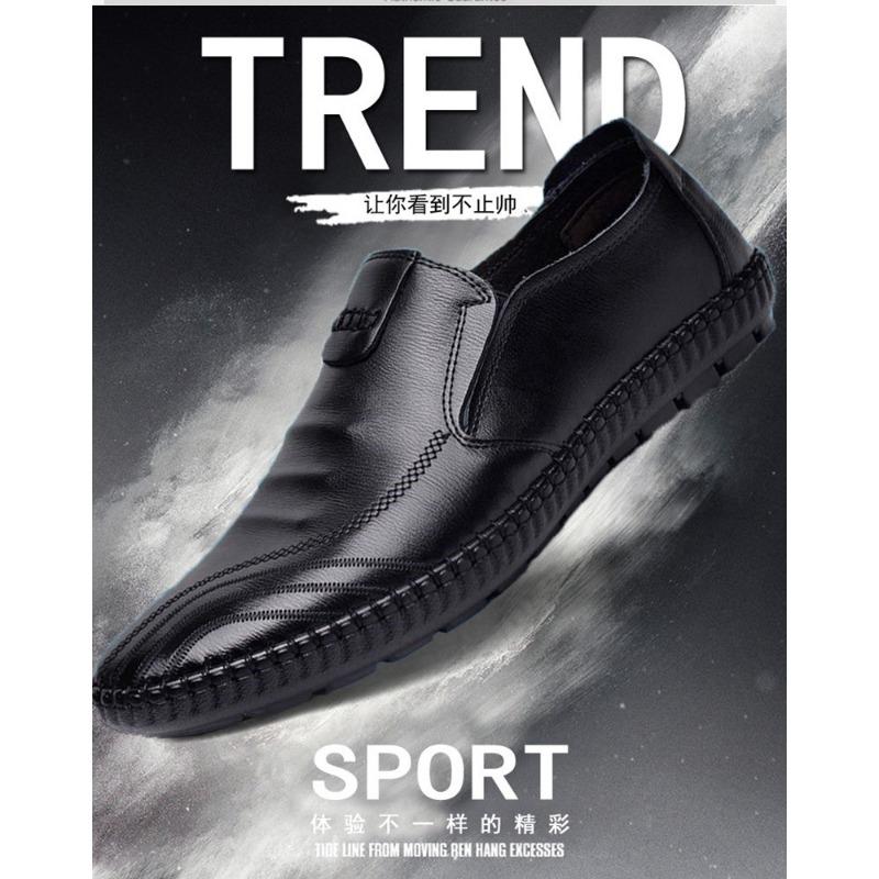 Frühling und Sommer neue Lederschuhe Herren Casual Atmungsaktive Slipper Trend Rutschfeste Arbeitsschuhe