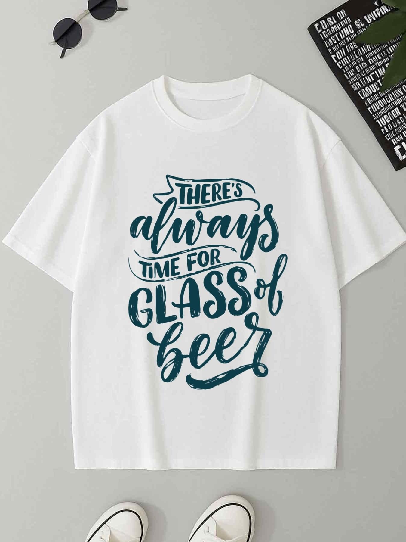 Men s T-Shirt Y2K Pack Beer White Loose Fit 4XL