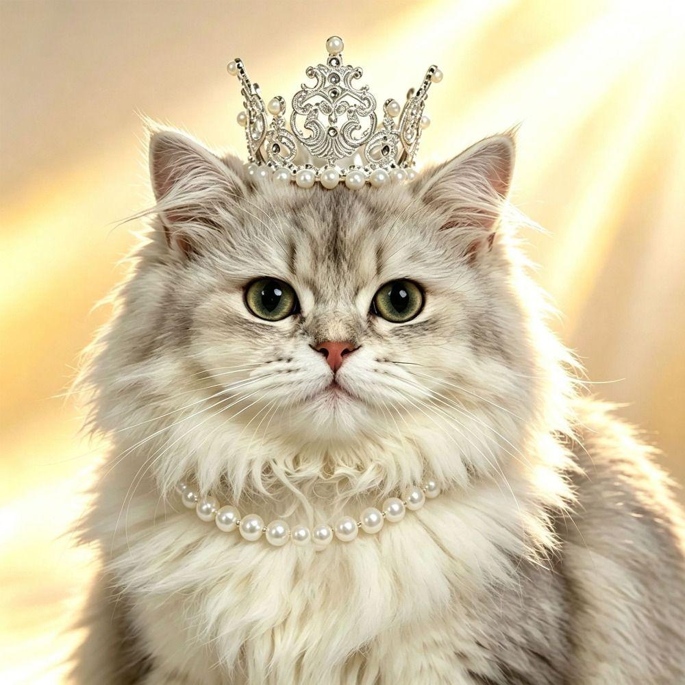 Adjustable Cord Sparkling Tiara Lightweight Pet Headwear Fashion Pet Decoration  Photo Prop