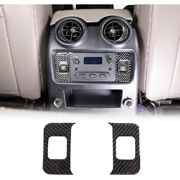 Soft Carbon Fiber Rear Seat Heating Button Switch Trim Sticker Fit for Hummer H2 2003-2007, Car Rear Row Heating Button Panel Trim Cover Accessories,