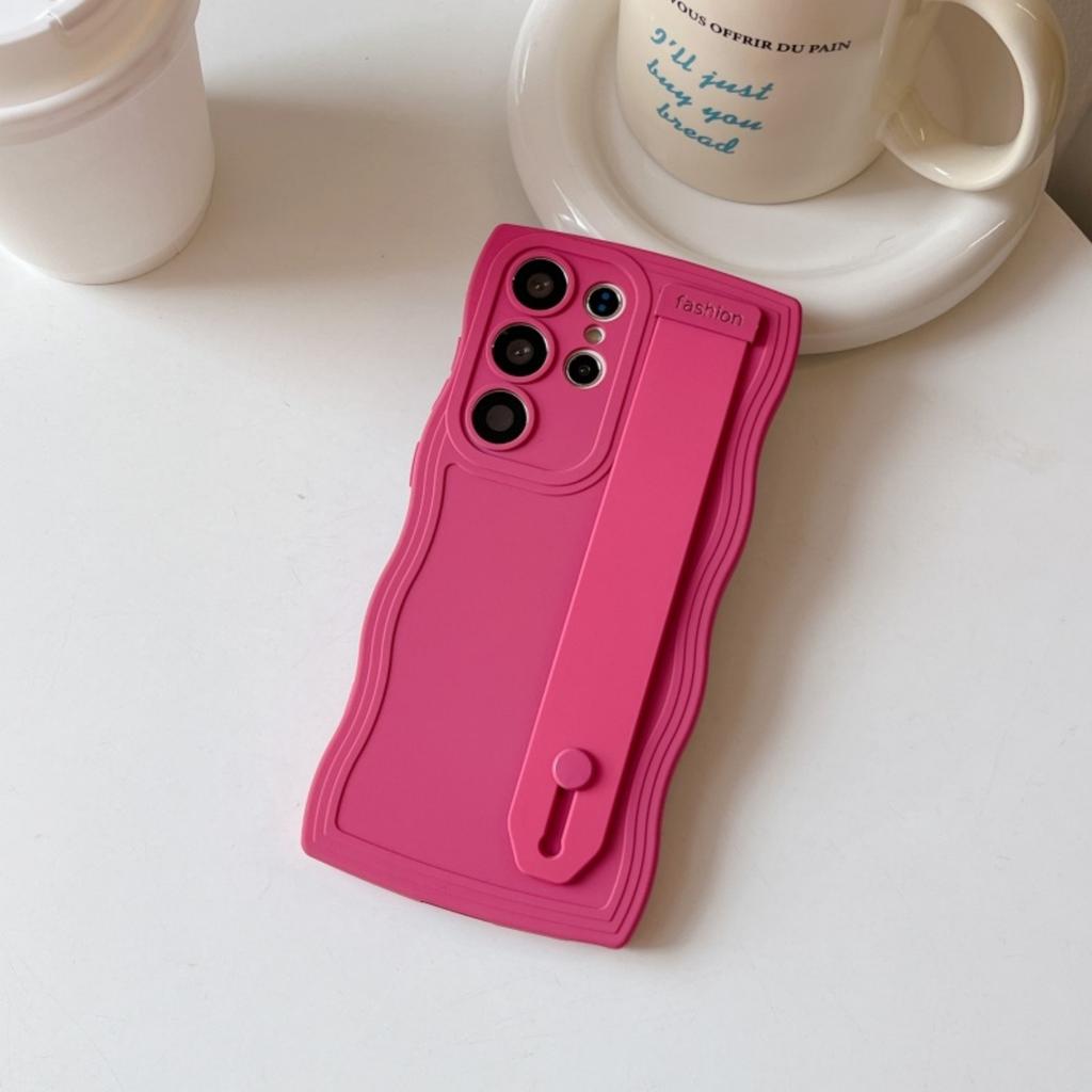 Wave Candy Wrist Strap Bracket Case For For Samsung S25 Edge S24 S23 S22 S21 S20 FE Ultra Plus A56 A36 A26 A16 A06 A55 A35 A25 Cover