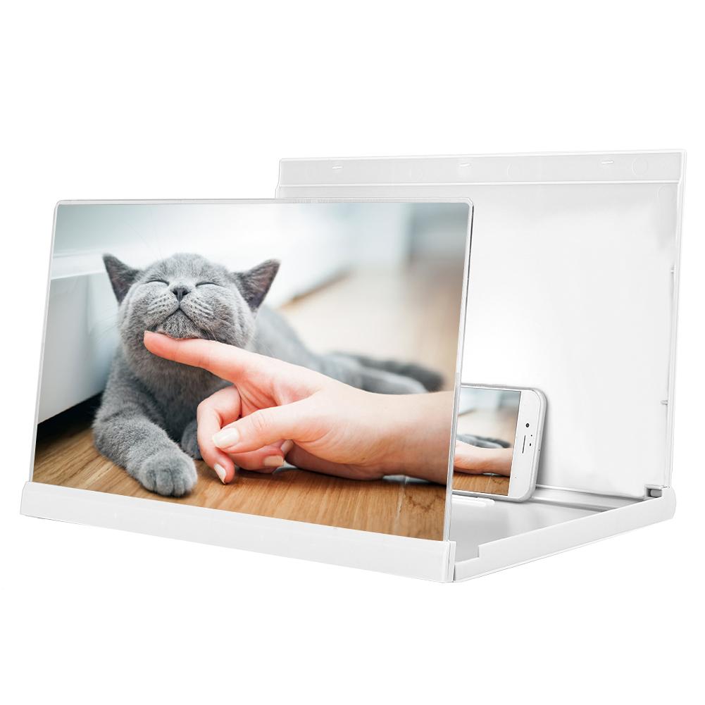 3D 14 Inch Universal Screen Magnifier Smartphone Amplifier with Foldable Bracket for VideoWhite 14 Inch