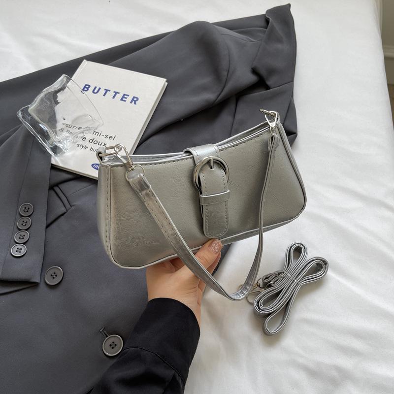 Simple Design Texture Solid Color 2025 Casual Summer New Fashion Popular Single Shoulder Crossbody Armpit Small Square Bag Women