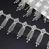 5Yards Rhinestone Chain Trim Fringe Tassel Crystal Shining Accessories DIY Wedding Decoration Gift Bow Shape Rhinestone Ribbon