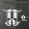 304 Stainless Steel Single-Person Hot Pot with Inflatable Gas Stove for Home, Commercial, and Camping Use