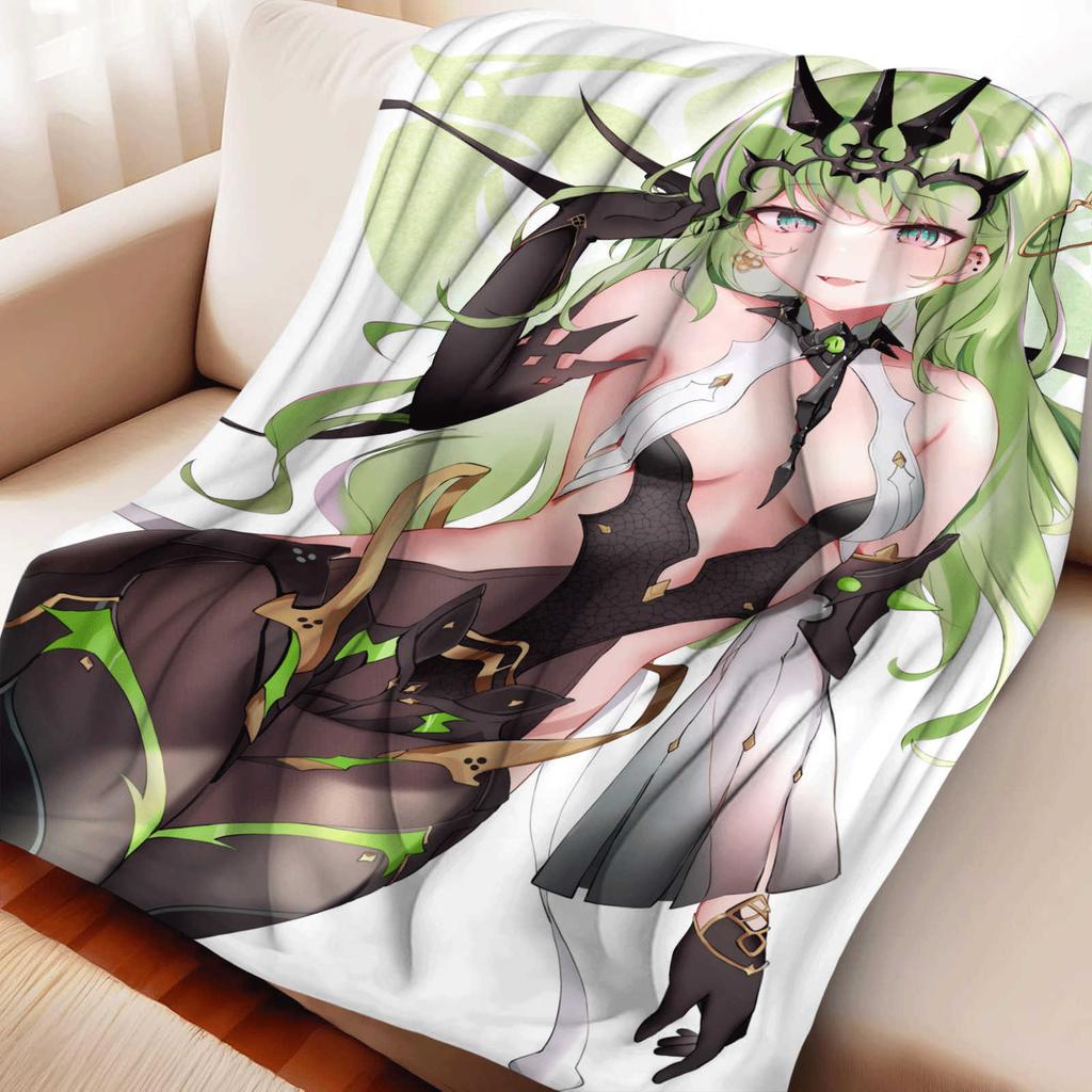 Cartoon Honkai Impact 3rd Mobius Flannel Blanket Cover Warmth Soft Anime Blanket Multifunctional Decor Home Universal Blankets