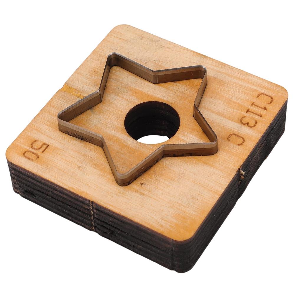 Star Leather Cutting Die Wooden Base Incisive Steel Blade Multifunctional Leather Die Cutter for Crafts Decors