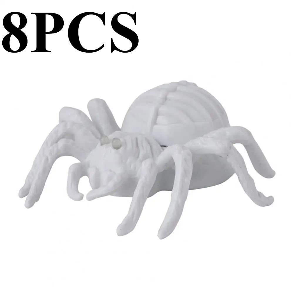 Halloween Light-up Spider Figurine Realistic Spider Animal Figure with LED Light for Halloween Indoor Outdoor Home Party Decor
