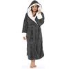 Fashion Women Winter Plush Lengthened Shawl Bathrobe Cardigan Home Clothes Long Sleeved Robe Coat Pajamas