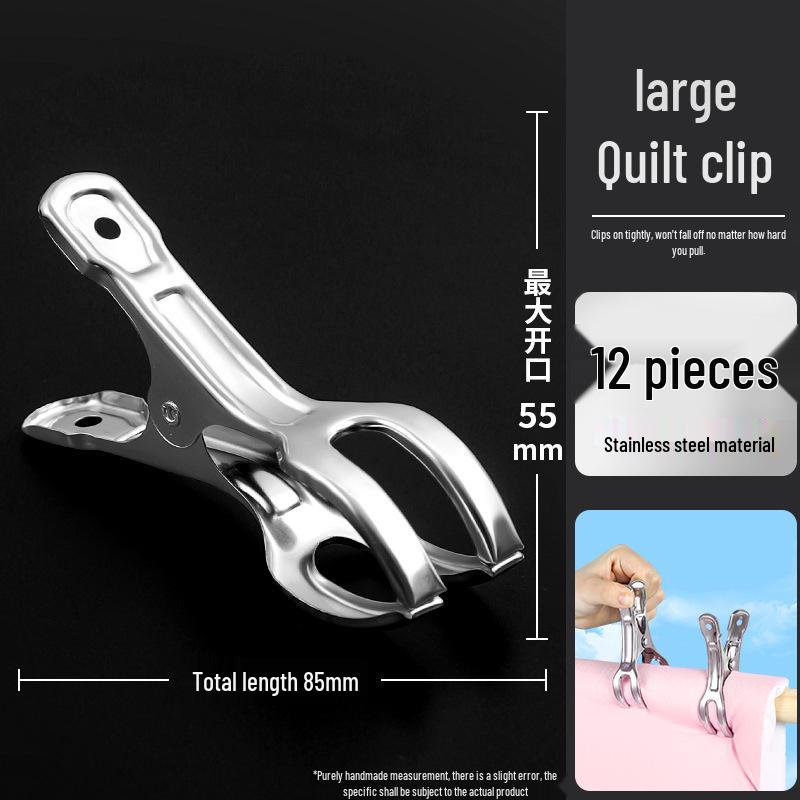 Stainless Steel Windproof Clips - Large Multifunctional Clothes Drying and Clamping Clips