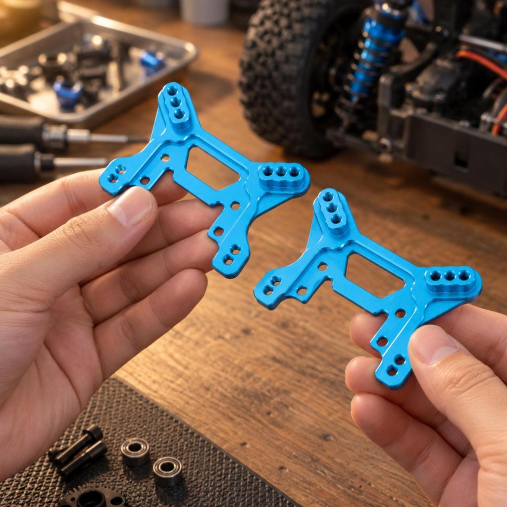 2 Pieces RC Car Shock Mount with Open-Frame Design Alloy Shock-Mounting Bracket