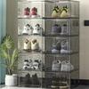 Stackable Plastic Shoe Storage Boxes Multipurpose Storage Containers Space Efficient Clear Boxes for Shoes Accessory