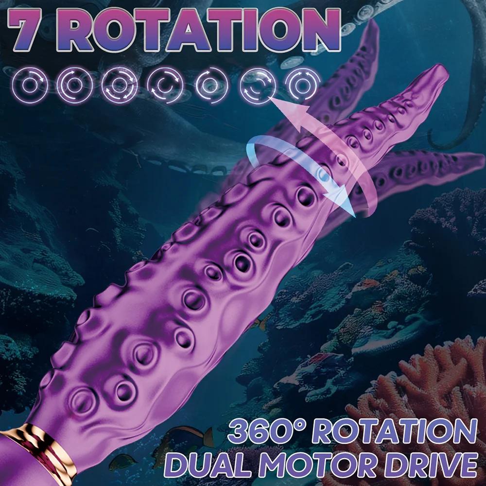 Octopus Tentacle Clitoral Vibrator Vibrating Realistic Monster G Spot Dildos with 9 Vibration Rotation Modes SexToys Penetration