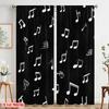 2pcs,2D Plane Printing Light Filtering Curtains Musical Notes Dance 100% Polyester (without Rod) Festive for Bedroom Living Room