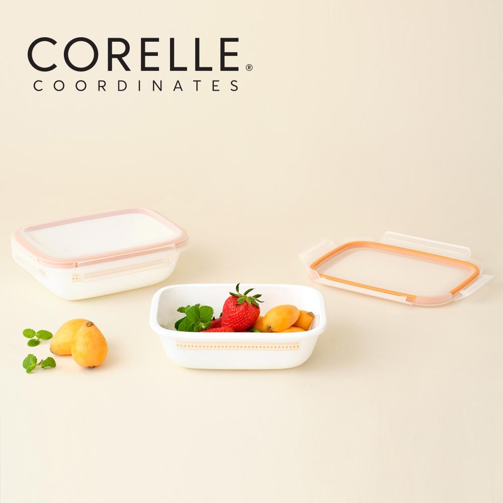 

Прямоугольный контейнер для хранения продуктов Corelle Jacquard Band, 2 шт. (1,0 л) Посудомоечная машина Подходит для духовки Желтый