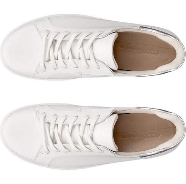Women's Ecco Soft Easy Slip Low Premium-leather White