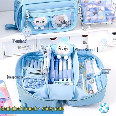 Egg Party High-End Stain-Resistant Large Capacity Pencil Case - Stylish Stationery Box for Students