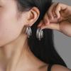 New Silver Silver Needle Hollow C-shaped Multi-layer Earrings Personalized Design Earrings Fashionable Metal Temperament Earrings
