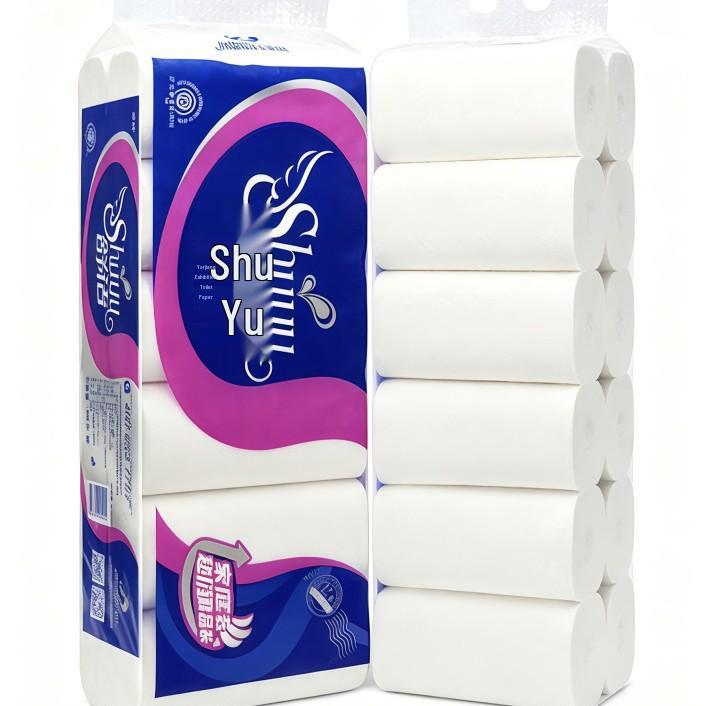 Shuyu Coreless Virgin Wood Pulp Toilet Paper, 12 Rolls