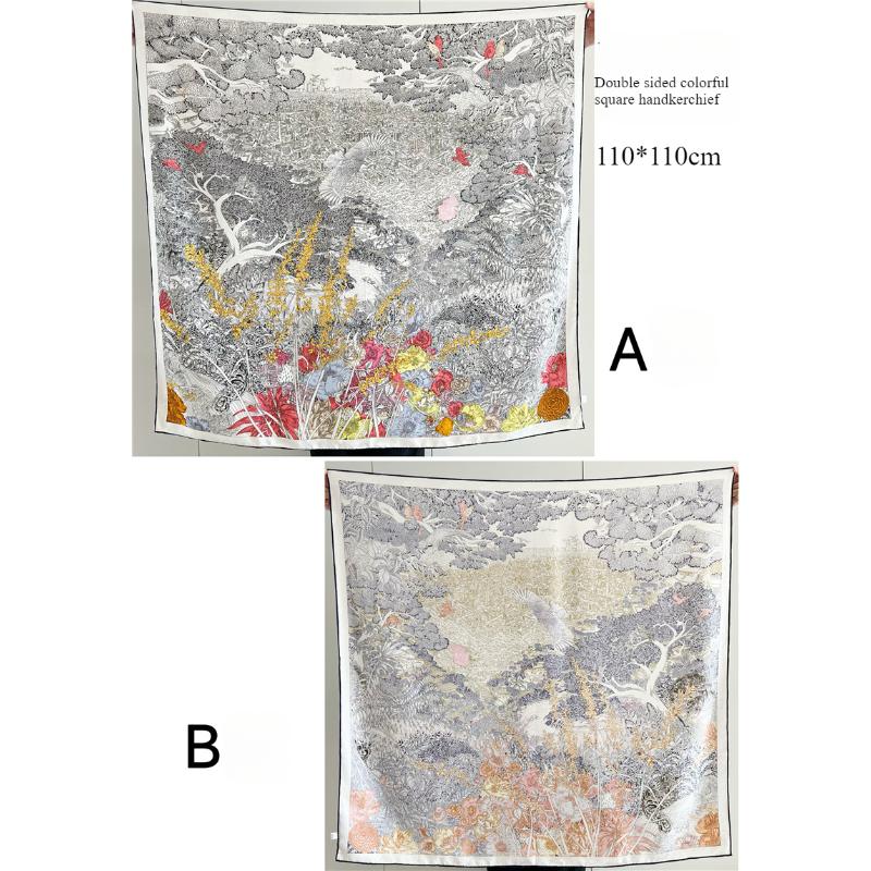 

110*110 см двухсторонний шелковый шарф женский щедрый шарф шелковый шарф шаль 110*110cm