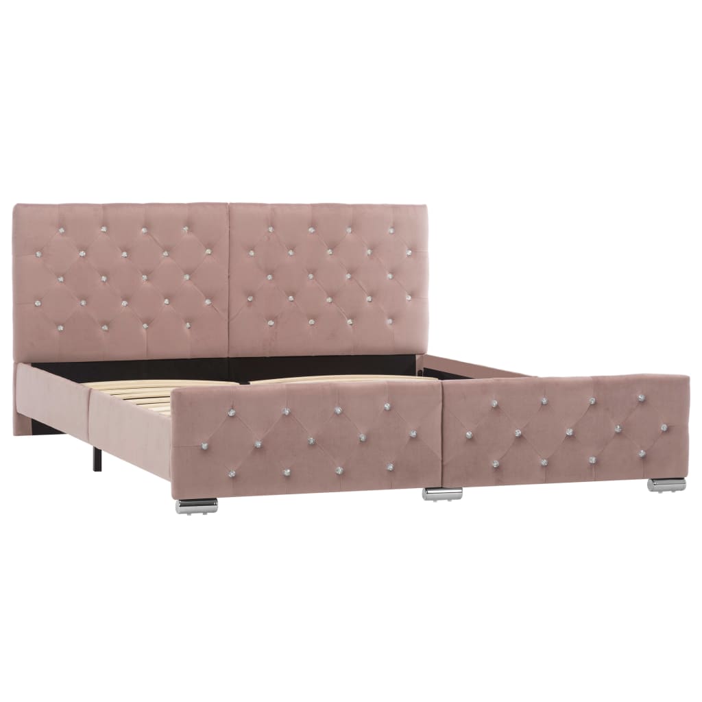 vidaXL Bettgestell Rosa Samt 160x200 cm