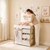 Baby Changing Table, Baby Changing Unit with 3 Drawers, Large Basket and Waterproof Pad for Bedroom Nursery, White