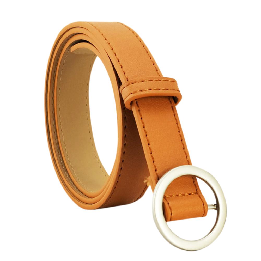 Women's Vintage Fashion Round Buckle Leather Wide Belt