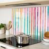 Glass Decorative Board with Graphics for Serving Snacks Rainbow 80x52 Cm