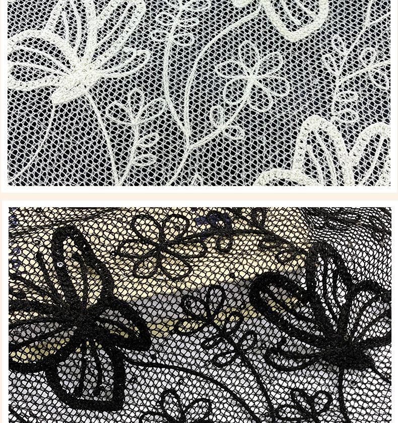 3D Butterfly Embroidery Lace Fabric for Dresses & Children's Clothing