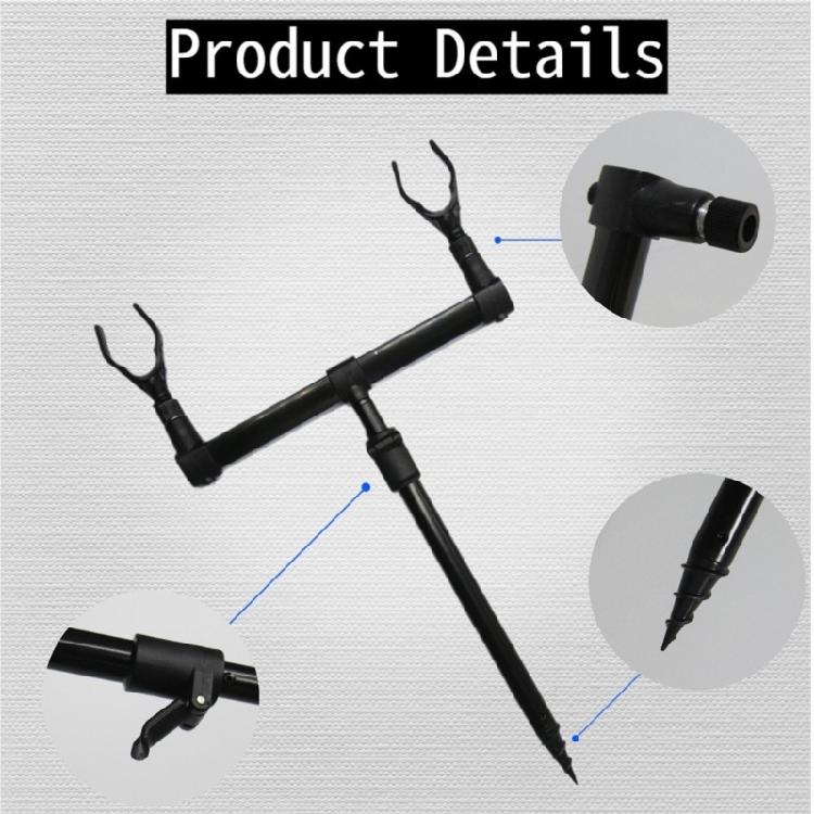 Fishing Rod Support Holder Bar Rod Support Bar Holding 2 Fishing Rods (Fishing Rod NOT Include)