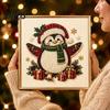 Decorative Holiday Artwork Xmas Faux Pearl Art Kit, DIY Santa Claus Painting Christmas 3D Bead for Adults Tree Reindeer Craft Set Adults, Home