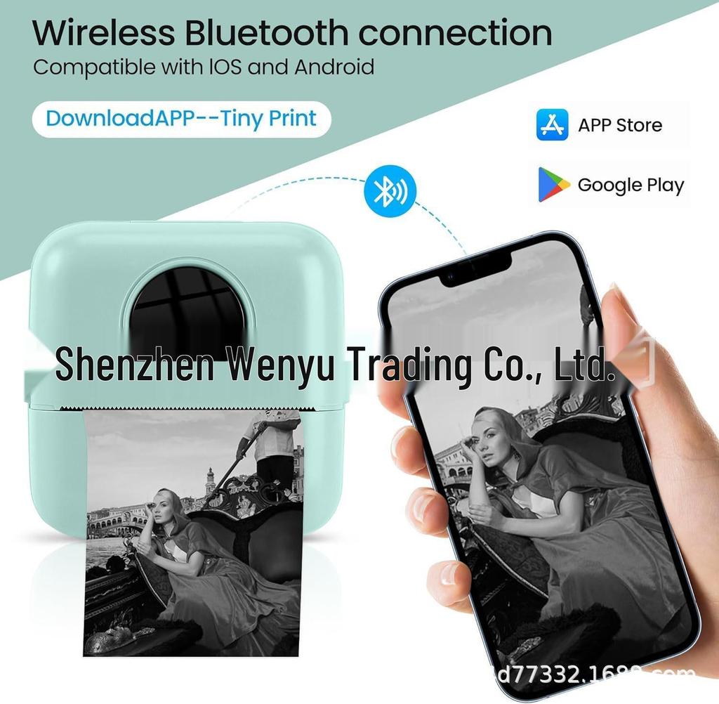 Portable Bluetooth Mini Thermal Printer: Inkless Label & Photo Printer for Students